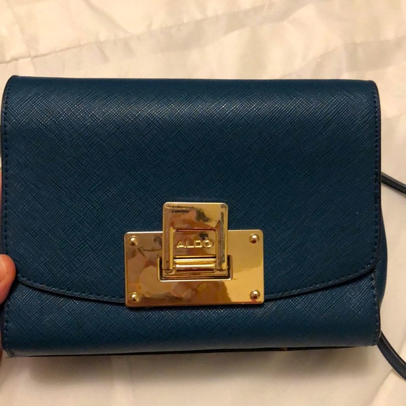 Aldo Crossbody Purse (Deep Turquoise Blue) - Picture 2 of 6